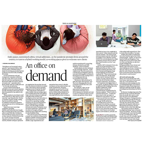 Cove’s interview in the Hindu newspaper